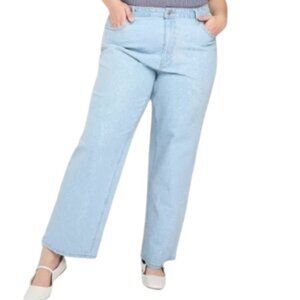 Women's 90's Relaxed Straight Glitter Jeans - Wild Fable Light Wash Plus 30 (4X)
